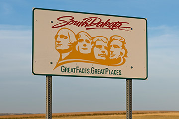 A state of South Dakota road sign